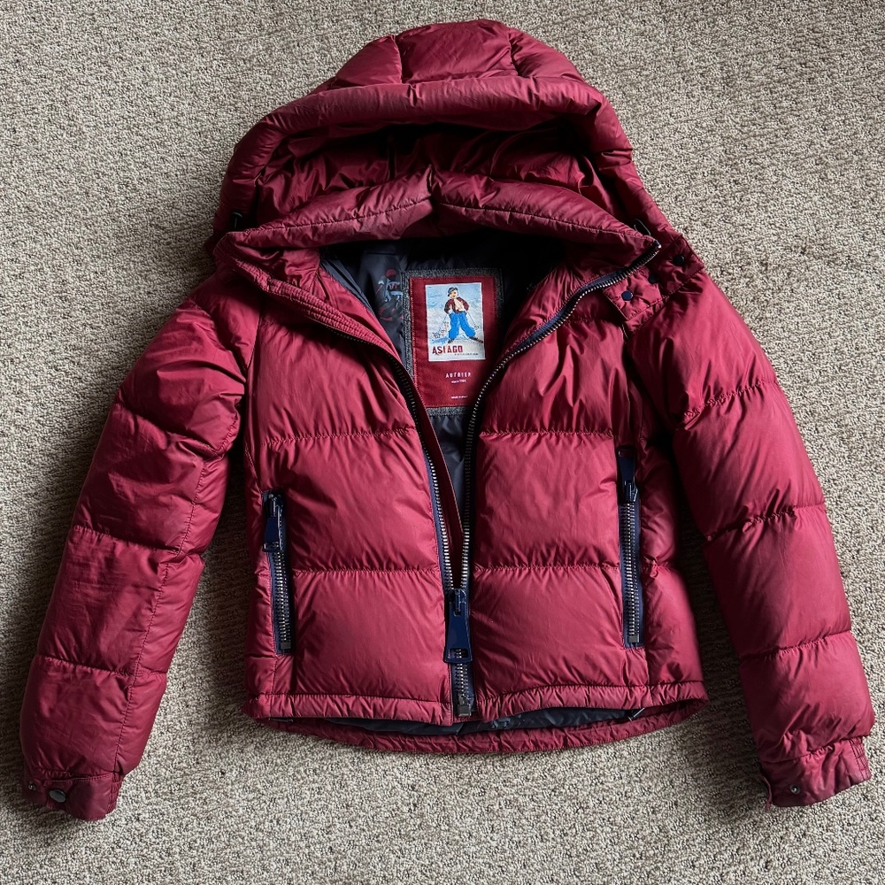 Authier Made in Italy Down Puffer Jacket Burgundy Women’s Small